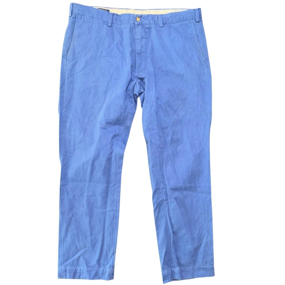 Polo Ralph Lauren Mens Slim Fit Chino Pants Blue 38x30 Flat Front Trousers
